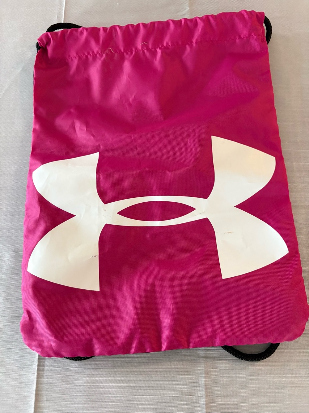 Under Armour Hot Pink Drawstring Sports Sack with White Logo A16